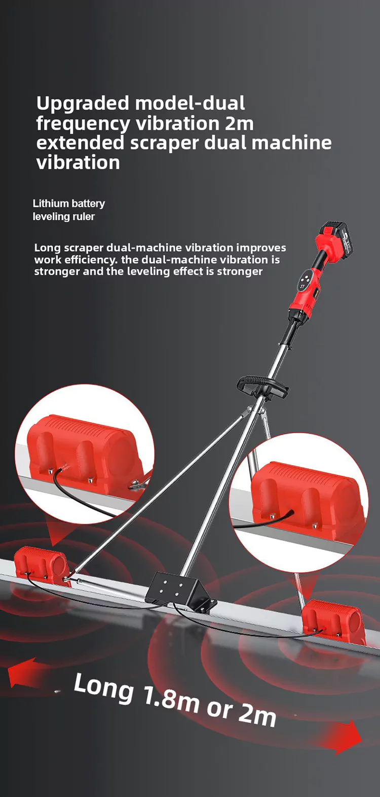 lithium battery digital display double-frequency vibration ruler