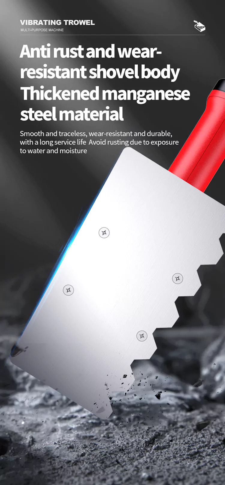 ‌Lithium-Powered Vibrating Flat-Blade Plastering Trowel